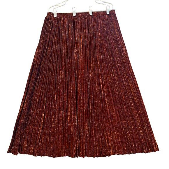 Coldwater Creek Dresses & Skirts - Vintage Coldwater Creek Pleated Maxi Skirt Elastic Waist Size Large Boho Hippie